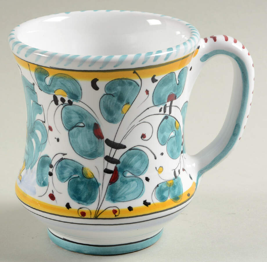 Green Rooster (Orvieto) Mug by Deruta (Italy)-1