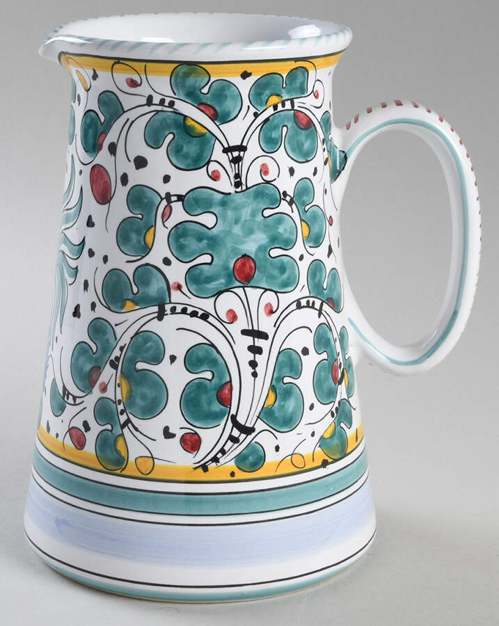 Green Rooster (Orvieto) 48 Oz Pitcher by Deruta (Italy)-1