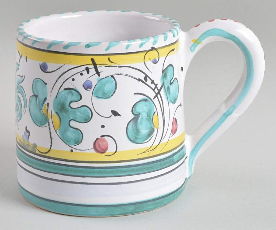 Green Rooster (Orvieto) Mug by Deruta (Italy)-1