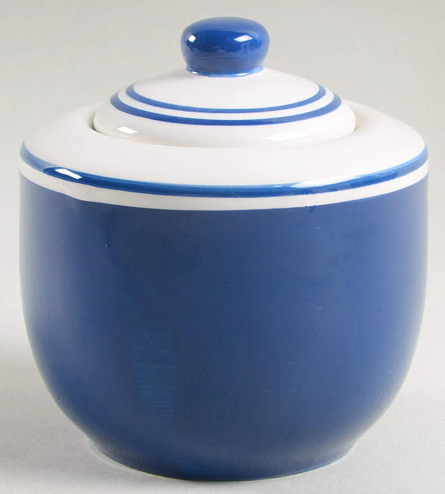 Circa Blue Sugar Bowl & Lid by Dansk-1