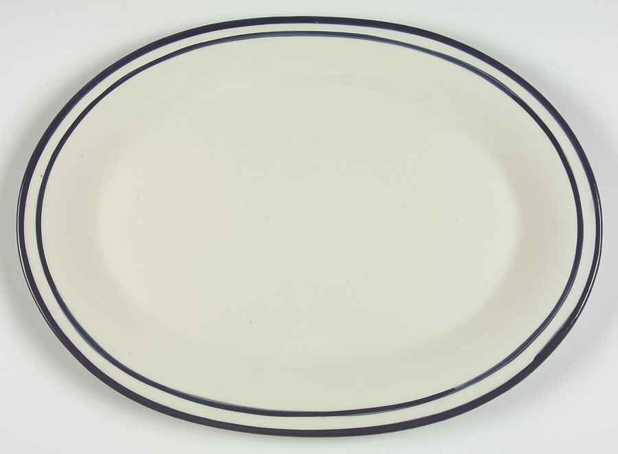 Circa Blue 16" Oval Serving Platter by Dansk-1