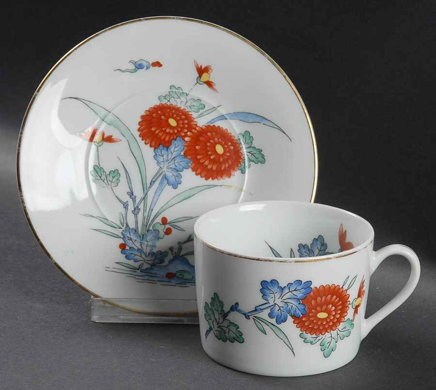 St Germain de Pres Flat Cup & Saucer Set by Decors de France-1