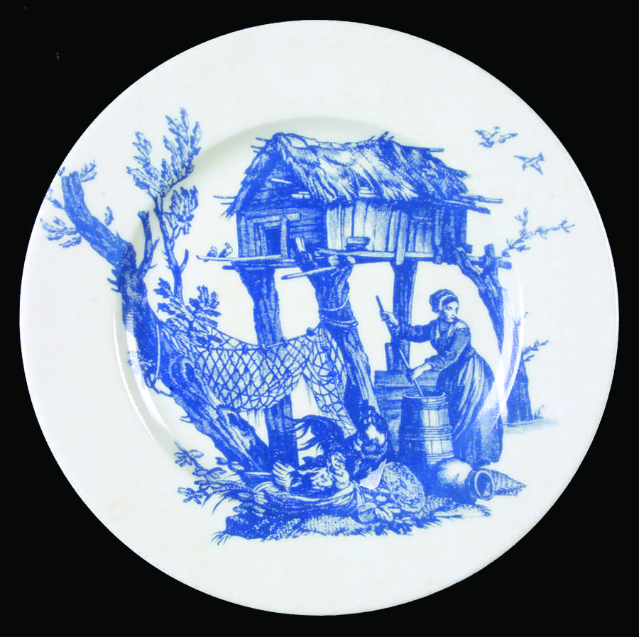 Toile de Jouy Blue Salad/Dessert Plate by Philippe Deshoulieres-1