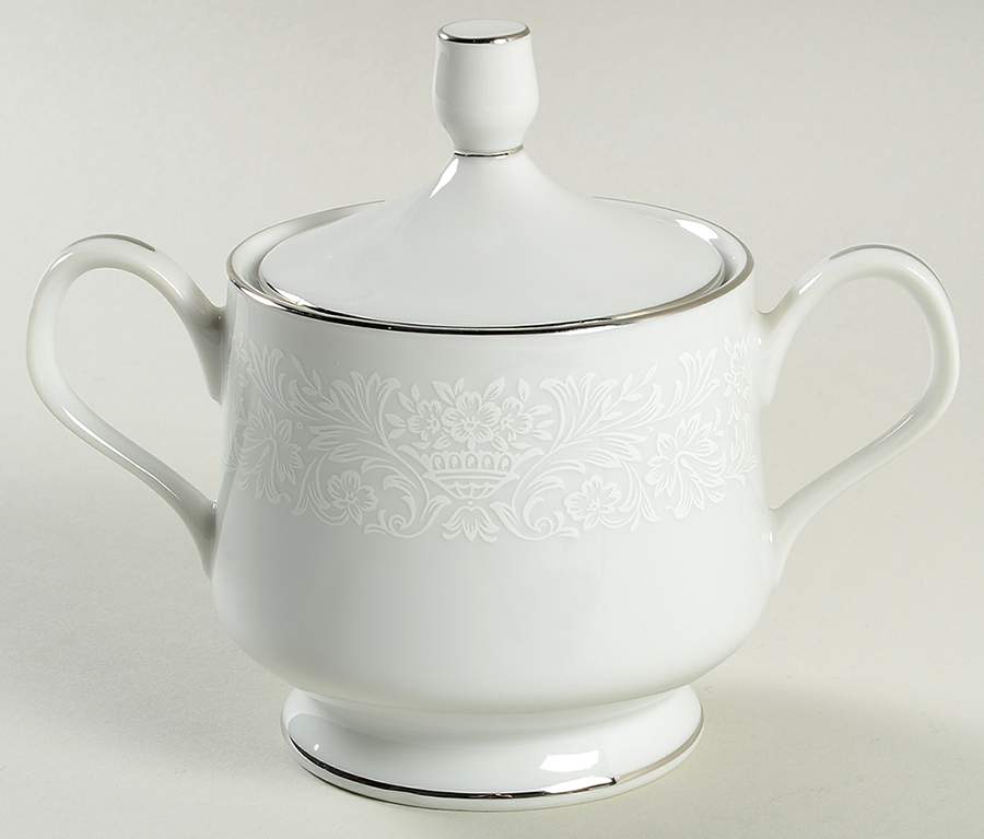 Lace Point Sugar Bowl & Lid by Diamond Craft-1