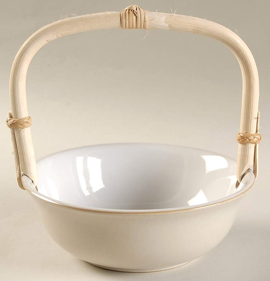 Linen 7''-7 1/4'' Basket W/Bamboo Handle HC by Denby-Langley-1