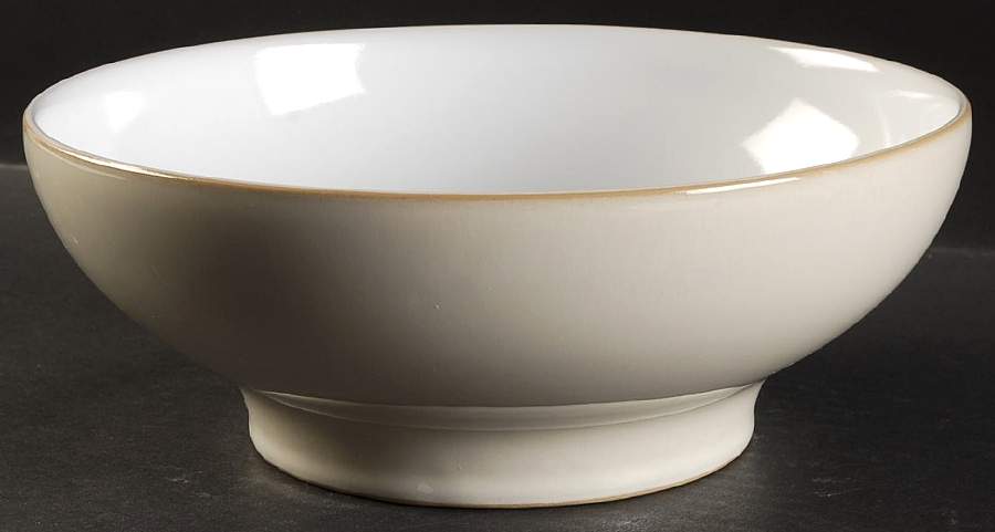 Linen 9" Round Pedestal Serving Bowl by Denby-Langley-1