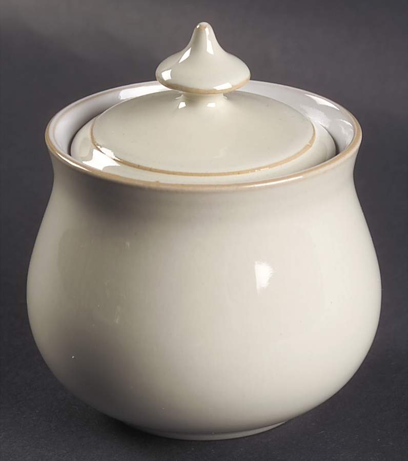 Linen Sugar Bowl & Lid by Denby-Langley-1