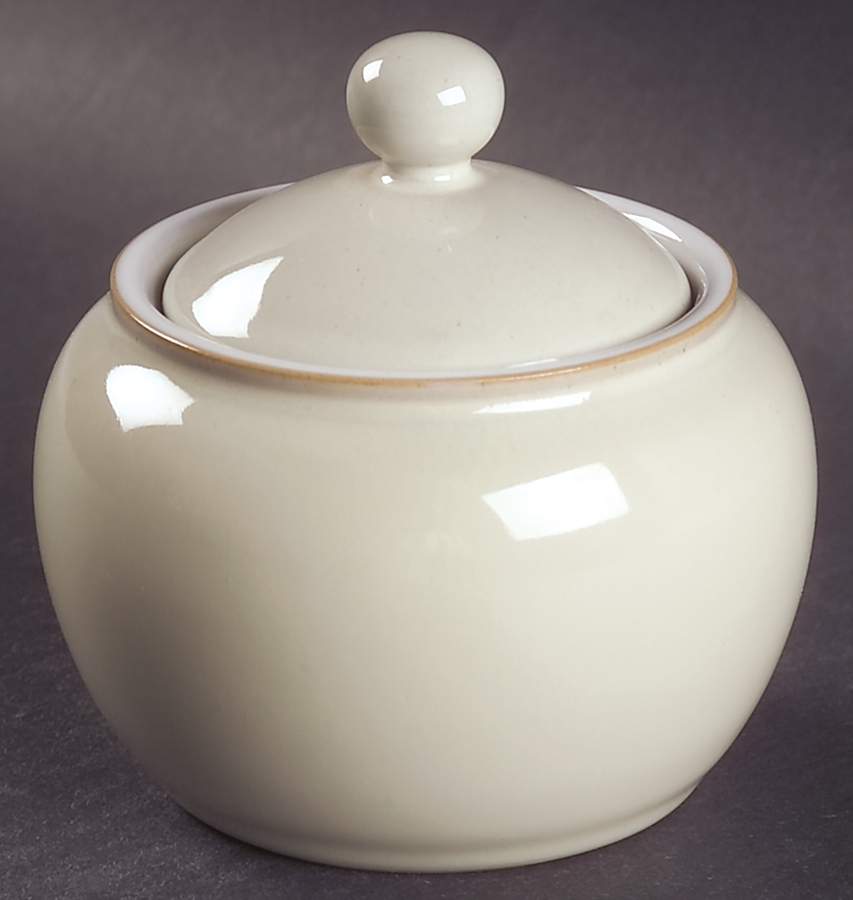 Linen Sugar Bowl & Lid by Denby-Langley-1