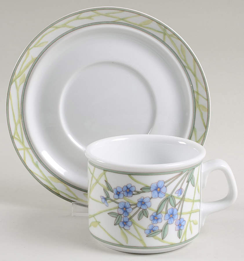 Cafe Floral Flat Cup & Saucer Set by Dansk-1
