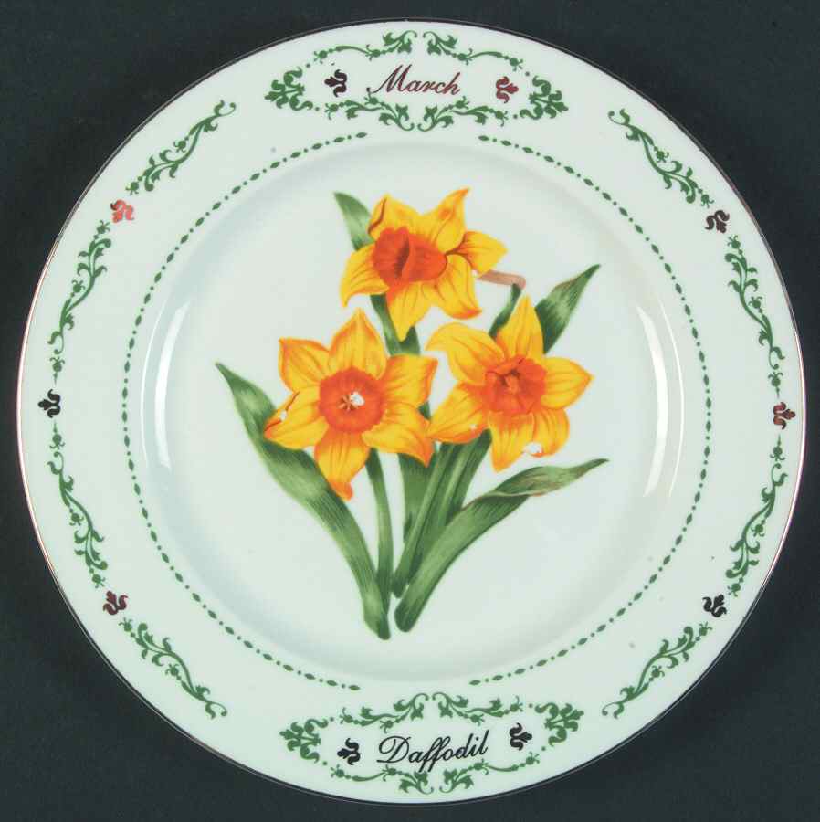 Flowers of the Month Salad Plate by Domestications-1
