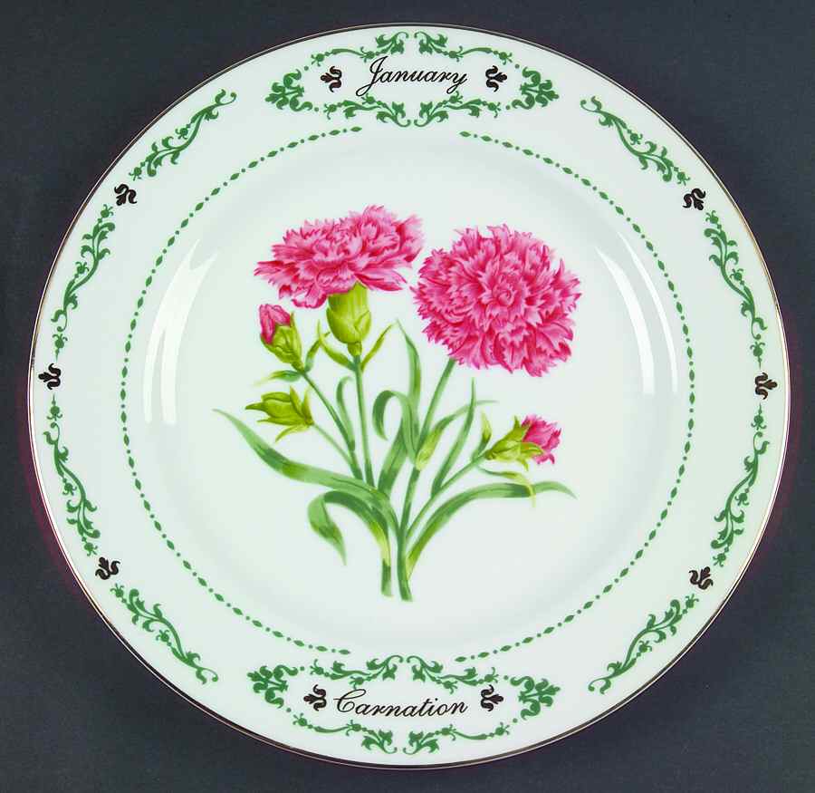 Flowers of the Month Dinner Plate by Domestications-1