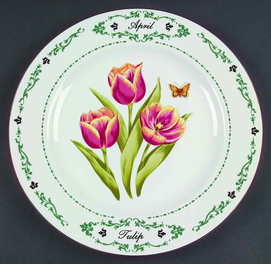 Flowers of the Month Dinner Plate by Domestications-1
