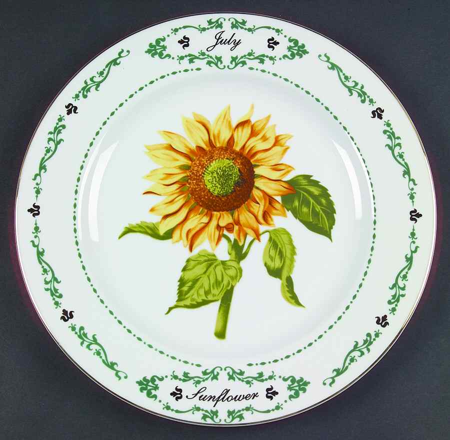 Flowers of the Month Dinner Plate by Domestications-1