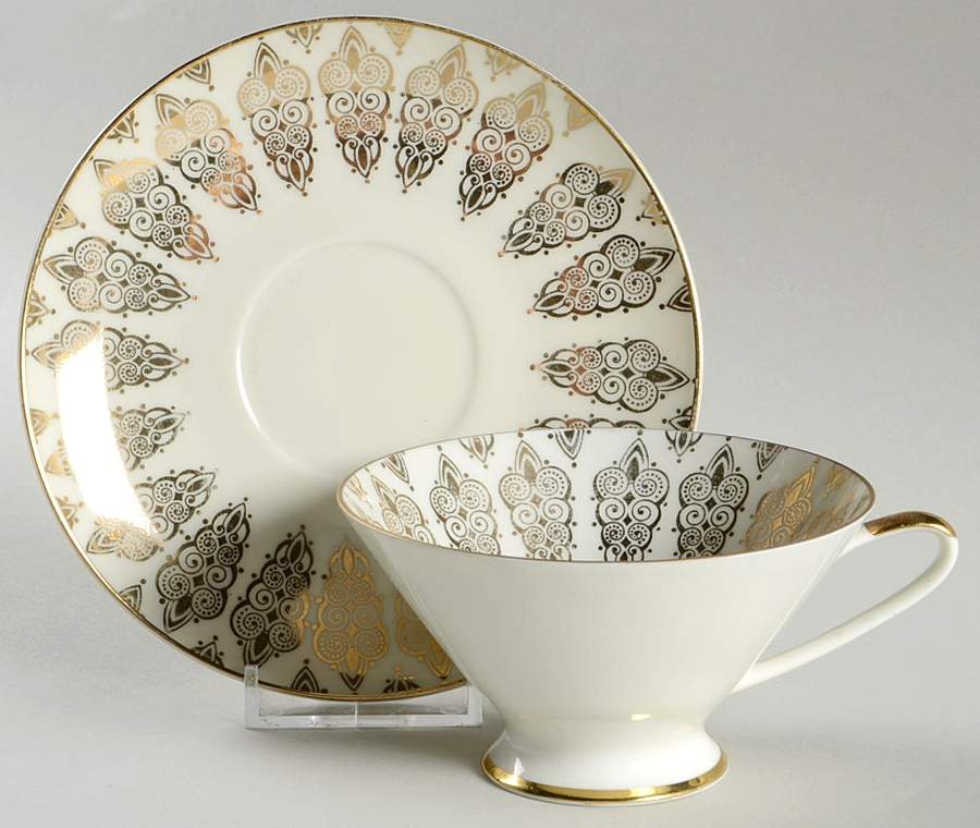 DWX1 Footed Cup & Saucer Set by D & R W-Bavaria-1