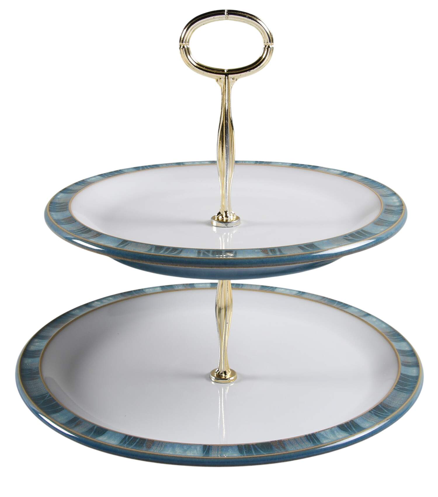Azure Coast 6 5/8"-10"  2 Tiered Serving Tray (Dp, Sp) HC by Denby-Langley-1