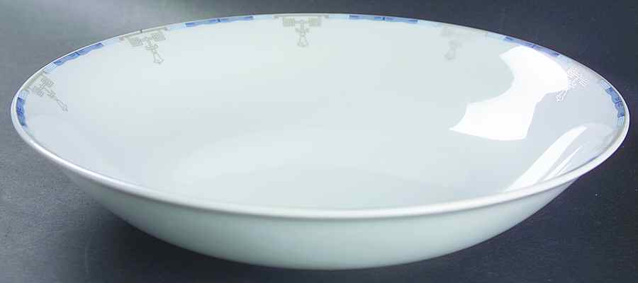 Mandarin Blue 11" Round Vegetable Bowl by Philippe Deshoulieres-1