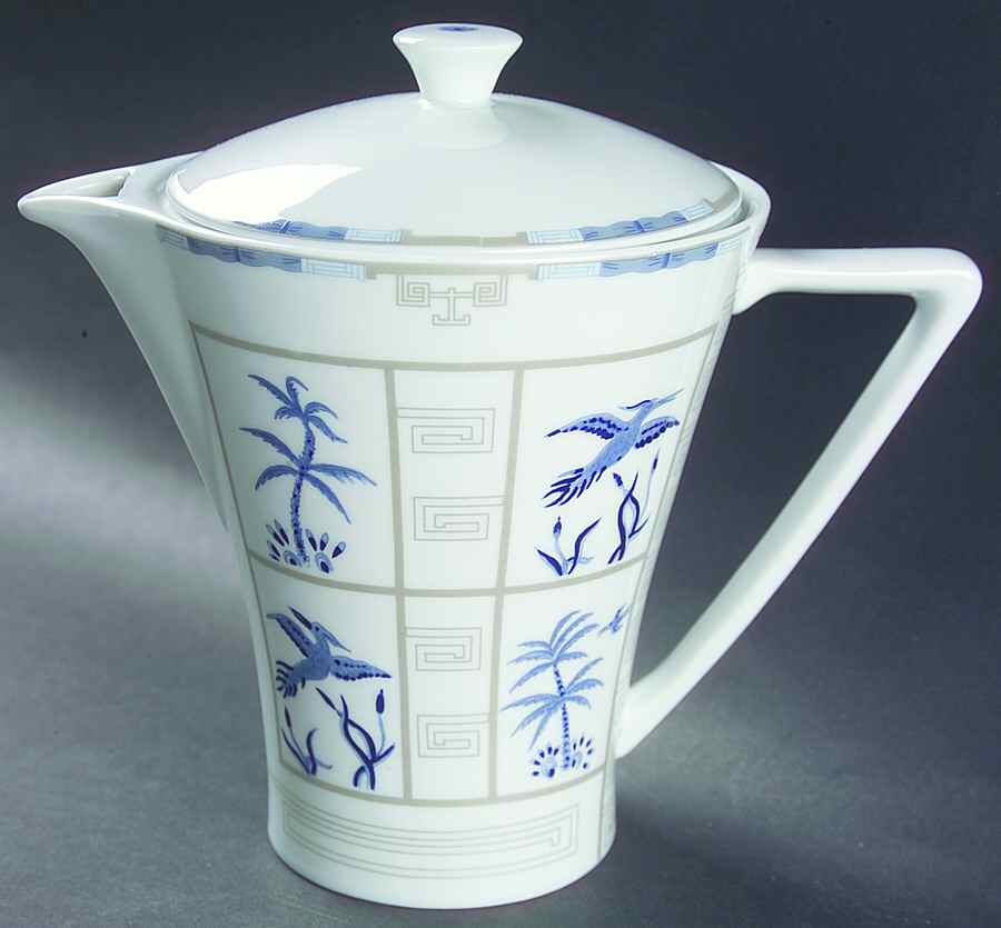 Mandarin Blue Tea/Coffee Pot & Lid by Philippe Deshoulieres-1