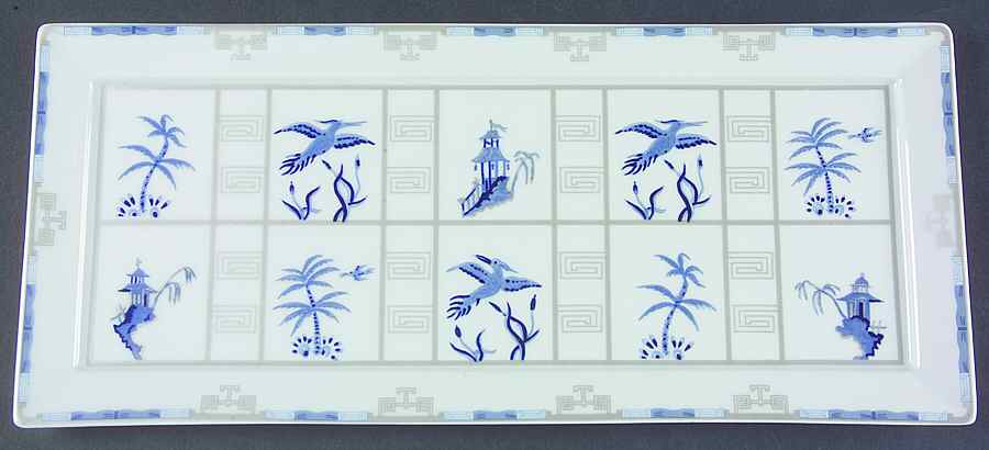Mandarin Blue Large Sandwich Tray by Philippe Deshoulieres-1