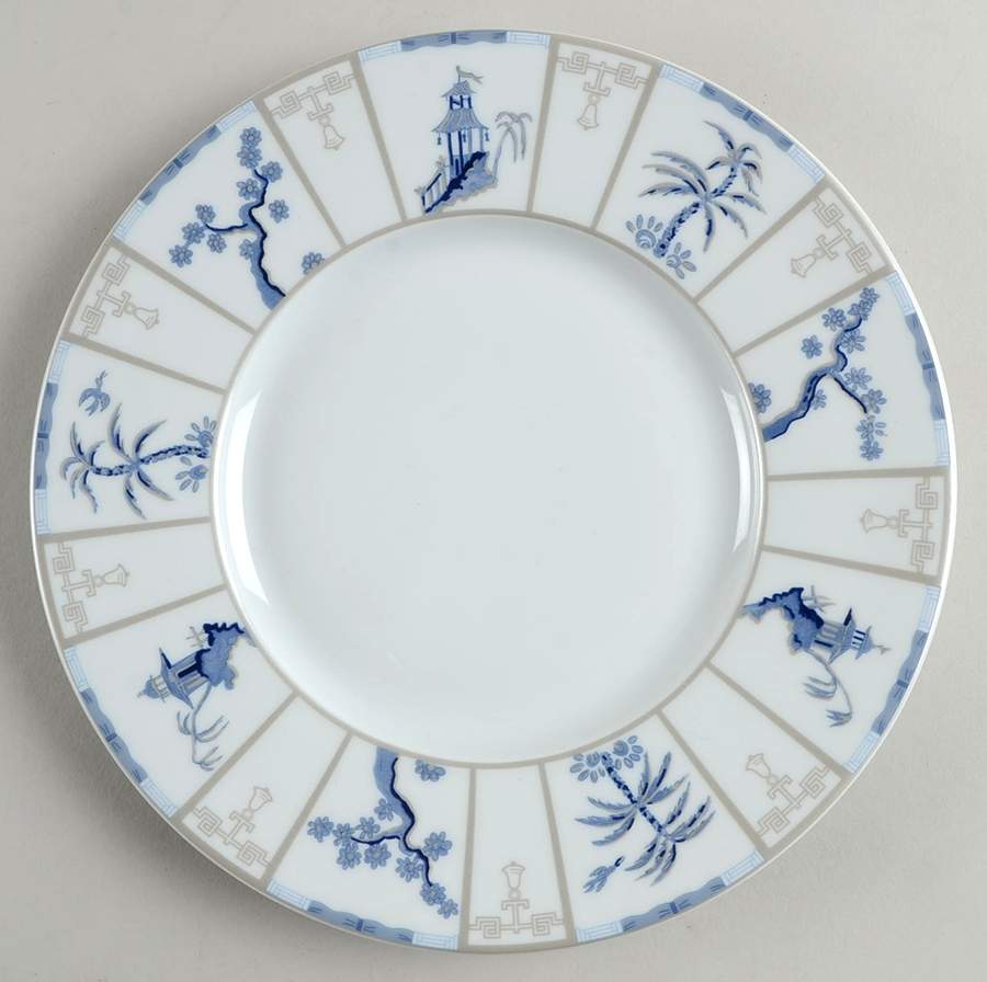 Mandarin Blue Salad/Dessert Plate by Philippe Deshoulieres-1
