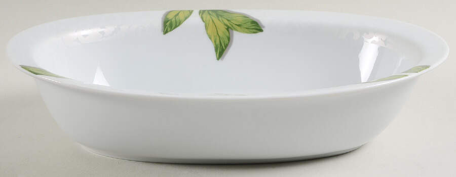 Les Pivoines 10" Oval Vegetable Bowl by Philippe Deshoulieres-1