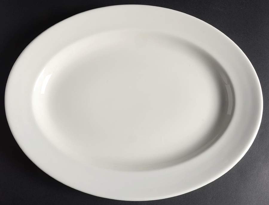 Classic White 15" Oval Serving Platter by Dudson-1