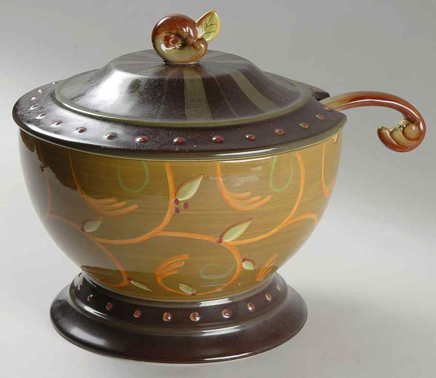 Chocolate Berries Tureen & Lid w/Ladle by Demdaco-1