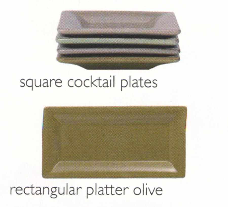 Patina Color Groups Tundra (Med Greens) Square Cocktail Plate by Danica-1