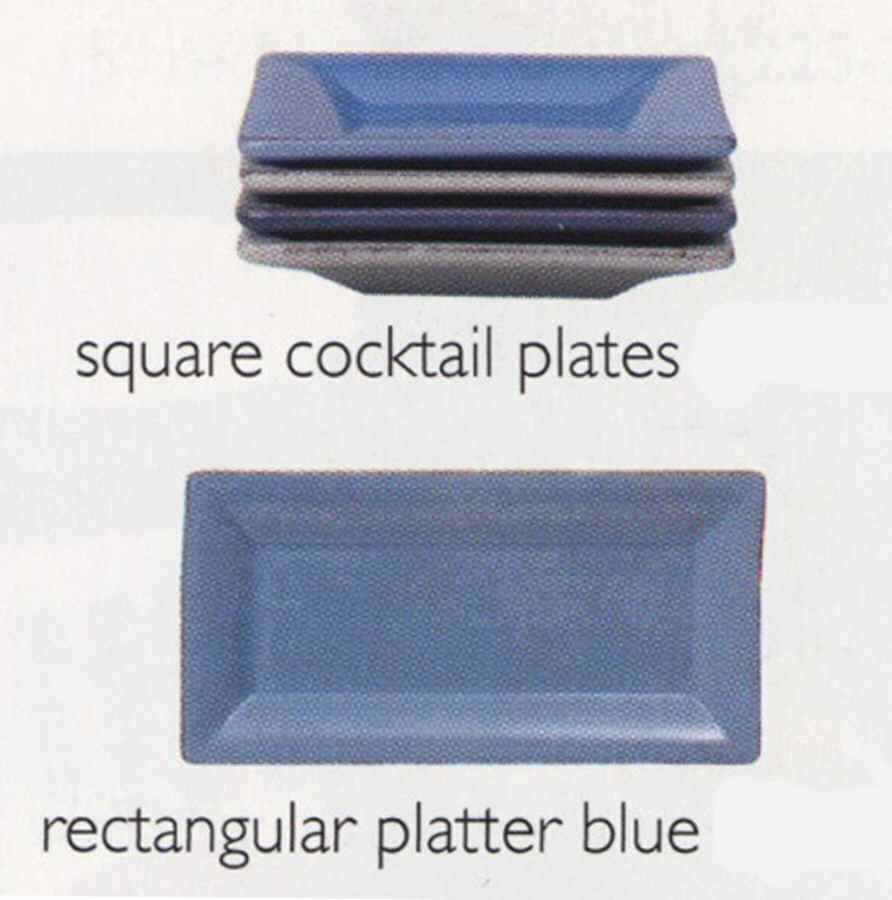 Patina Color Groups Floe (Blues) Square Cocktail Plate by Danica-1