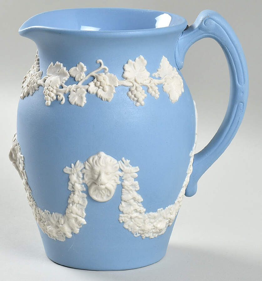 Jasper Ware Cream on Blue 18 Oz Jug by Dudson-1