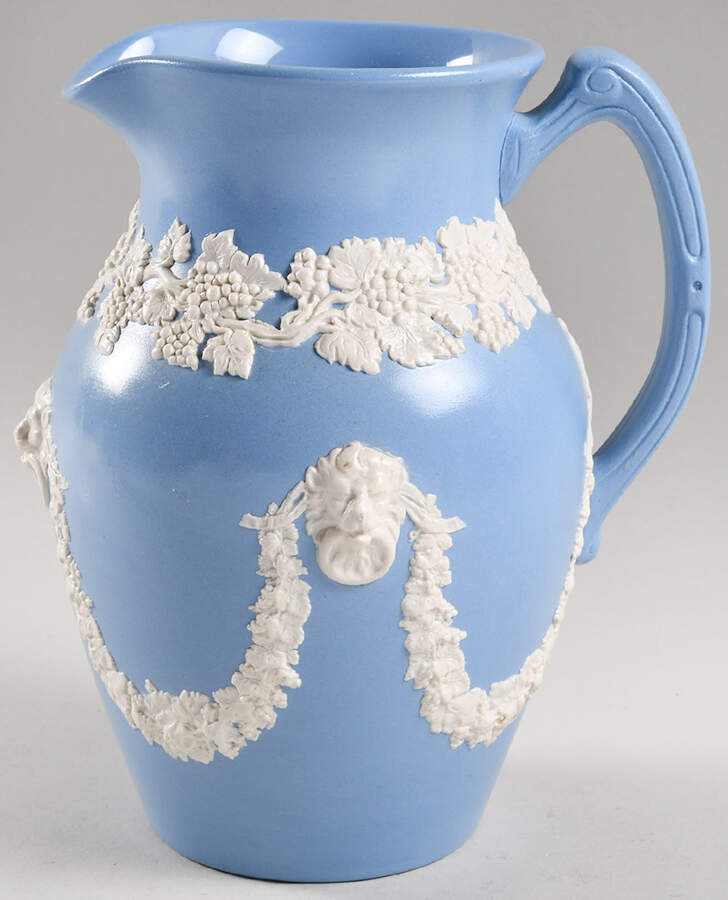 Jasper Ware Cream on Blue 48 Oz Jug by Dudson-1
