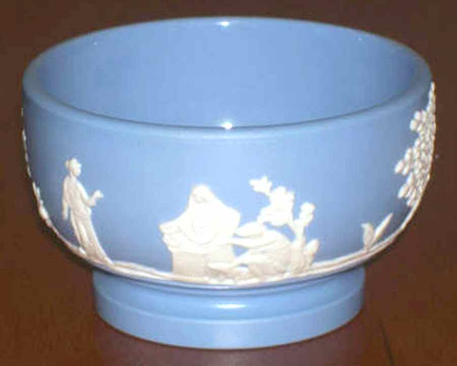 Jasper Ware Cream on Blue Open Sugar Bowl by Dudson-1
