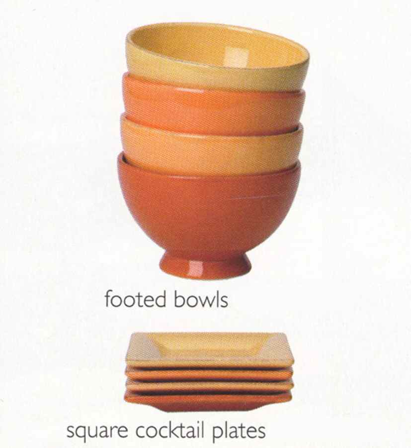 Patina Color Groups Amber Footed Bowl by Danica-1