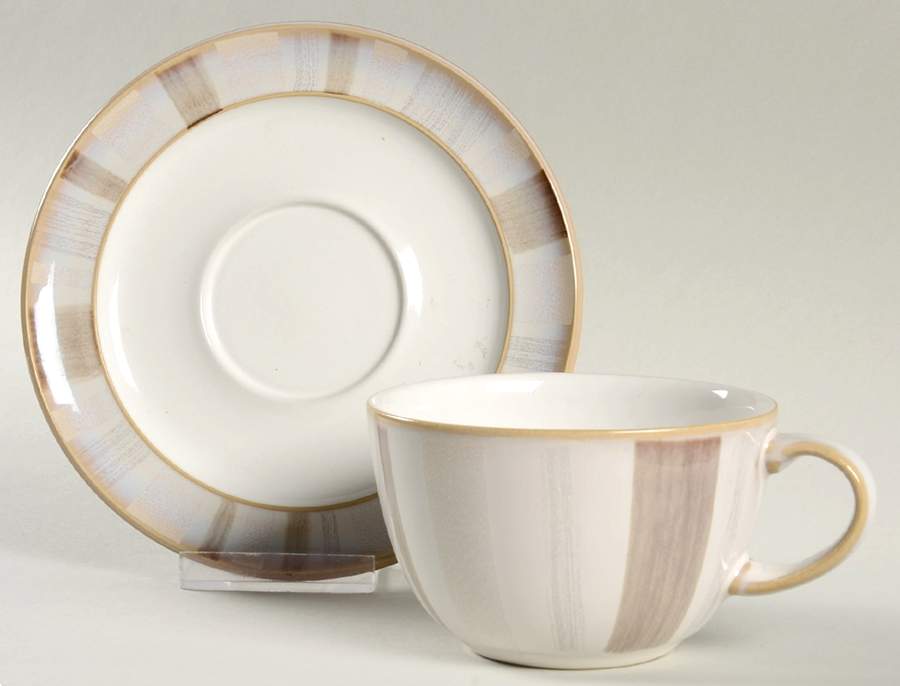 Truffle Layers Flat Cup & Saucer Set by Denby-Langley-1