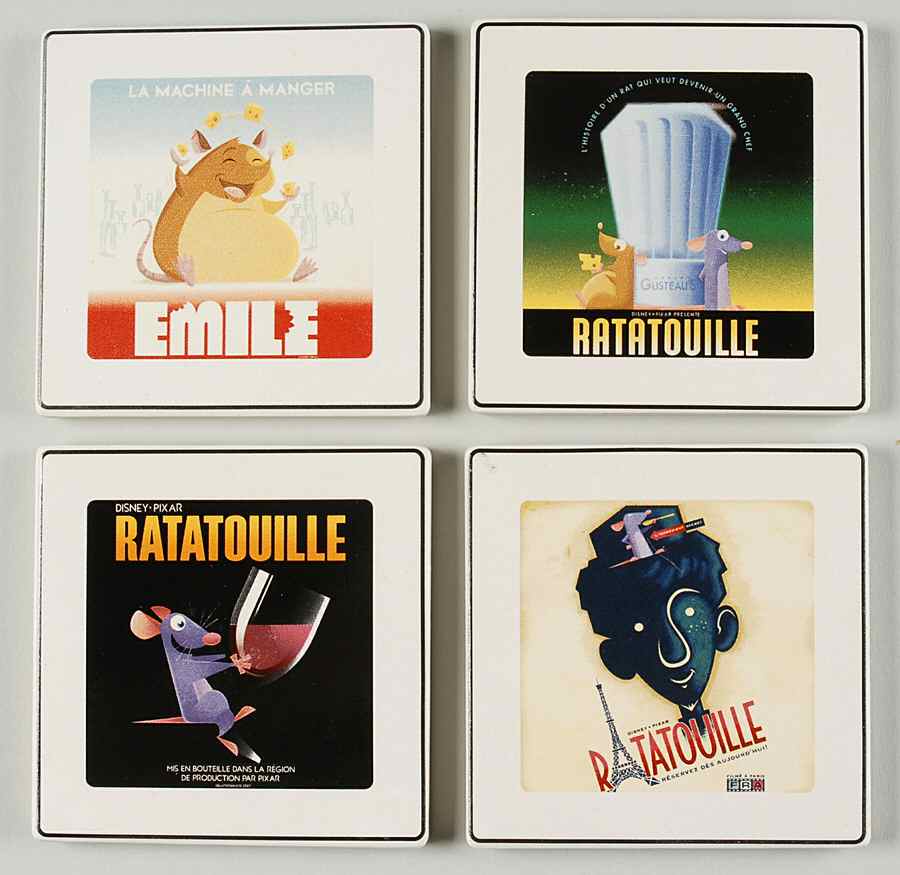 Bon Appetit Square Corkback Coaster - Set of 4 by Zrike-1