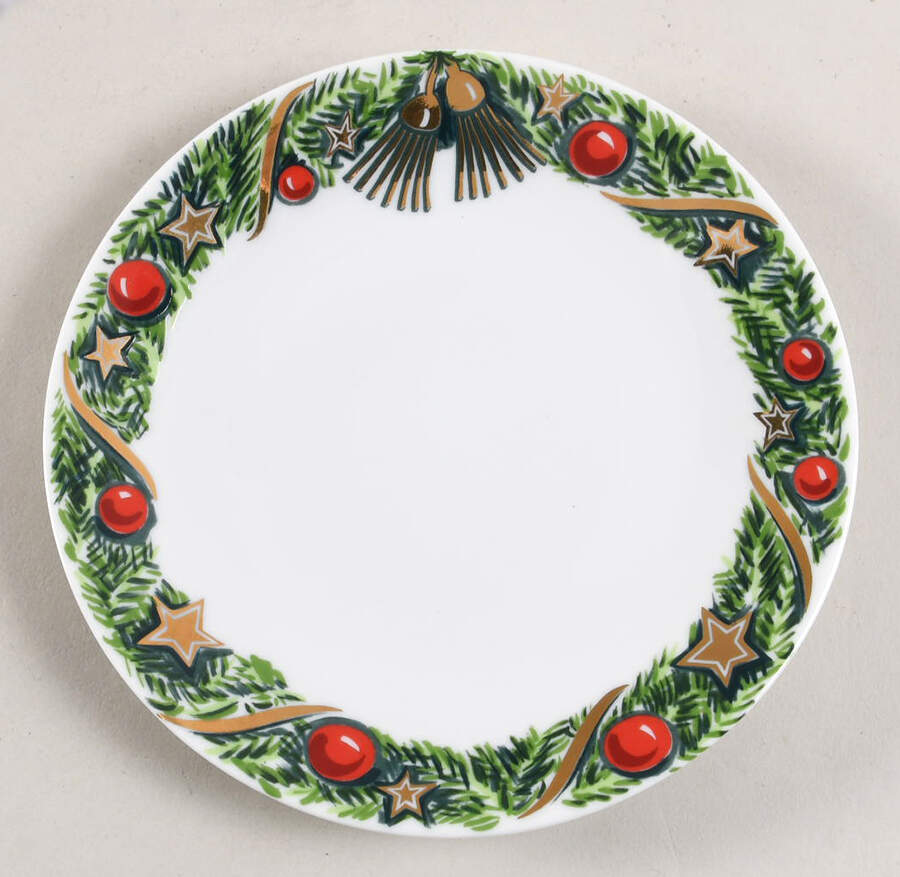 Holiday Wreath Canape Plate by Philippe Deshoulieres-1