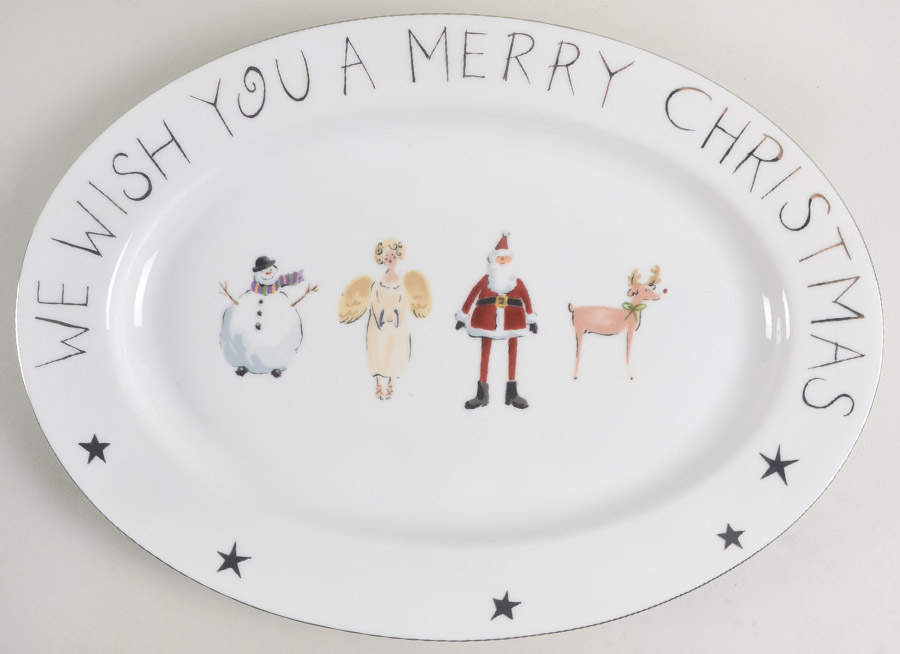 Holiday Characters 14" Oval Serving Platter by Danica-1