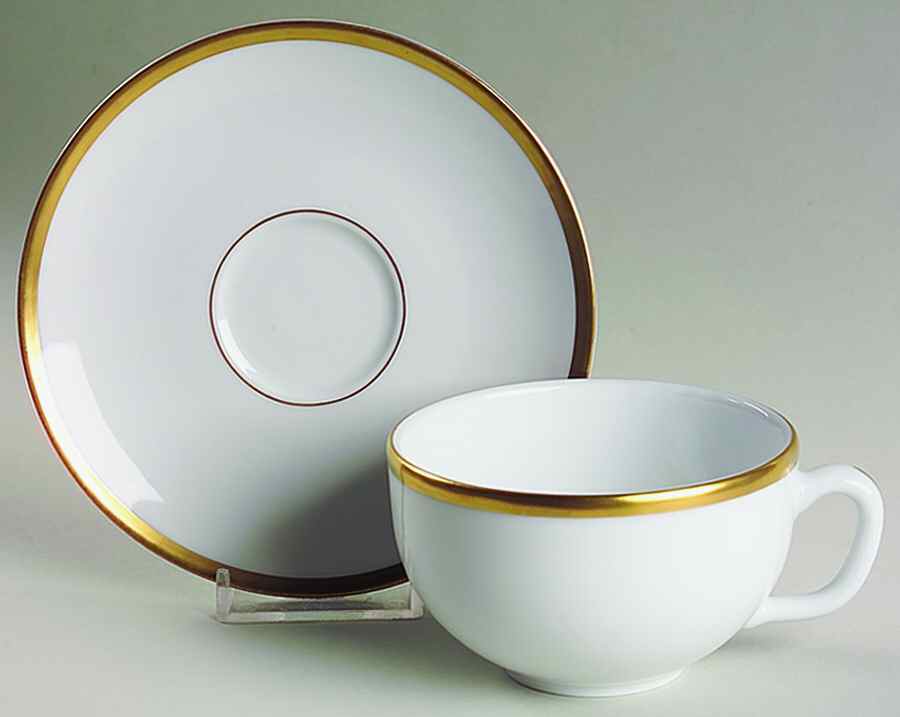 Senat Gold (Restaurant) Flat Cup & Saucer Set by Philippe Deshoulieres-1