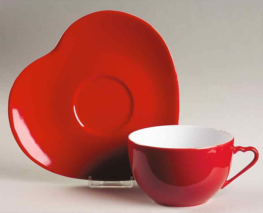 Coeurs Breakfast Cup & Saucer Set by Philippe Deshoulieres-1