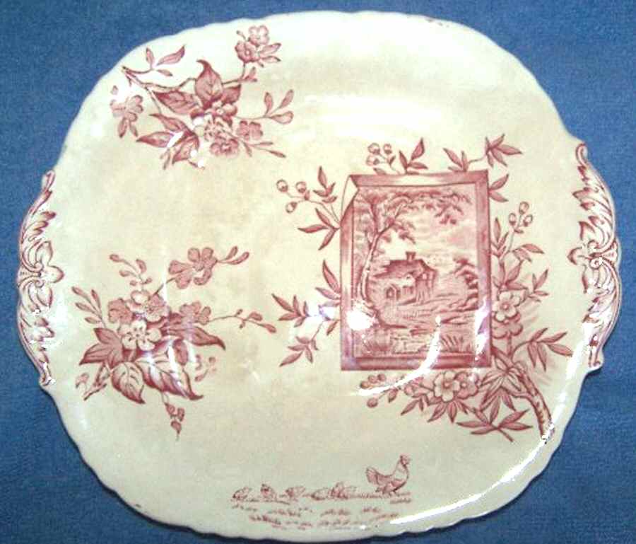 Osborne Square Handled Cake Plate by Davenport-1