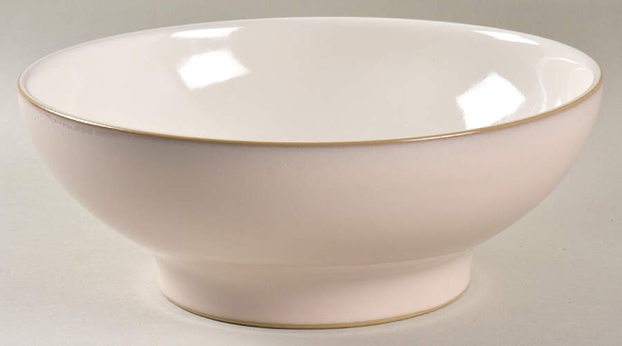 Natural Pearl 9" Round Pedestal Serving Bowl by Denby-Langley-1