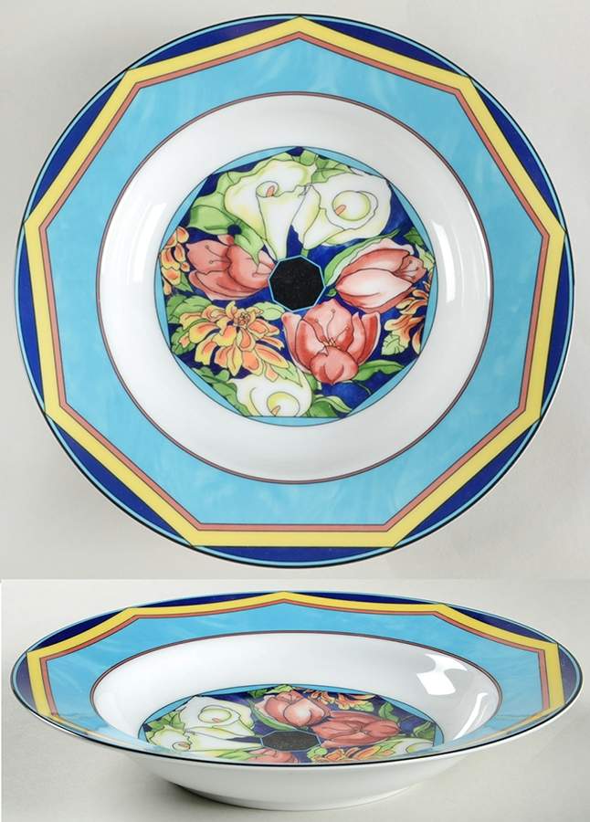 Helen's Garden Rim Soup Bowl by Denise Ford Designs-1
