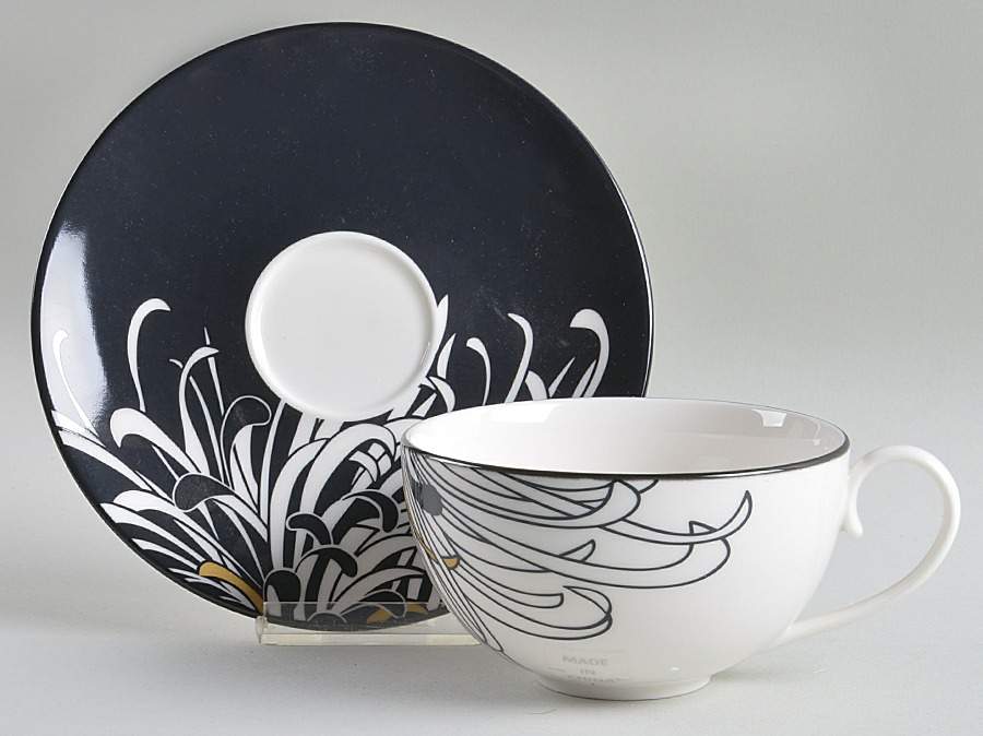 Chrysanthemum Flat Cup & Saucer Set by Denby-Langley-1