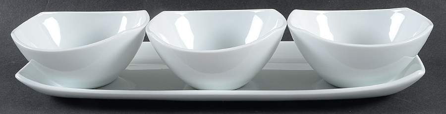 Classic Fjord Dip Bowl Set-3 Bowls w/Tray by Dansk-1