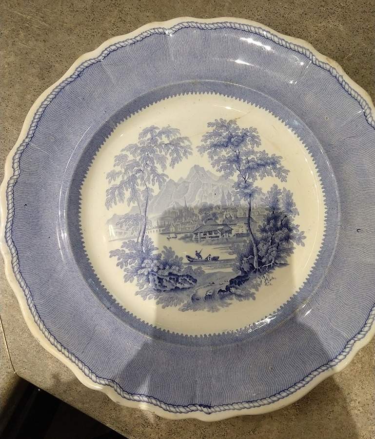 Swiss Lake and Village Dinner Plate by Davenport-1