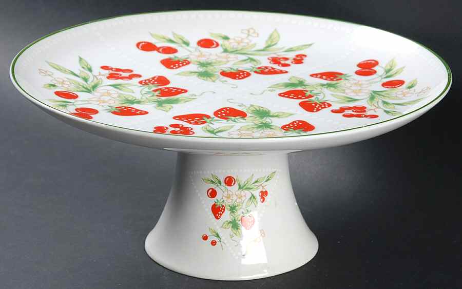 Berries Jubilee 10" Diameter Pedestal Cake Stand by Design Marc-1