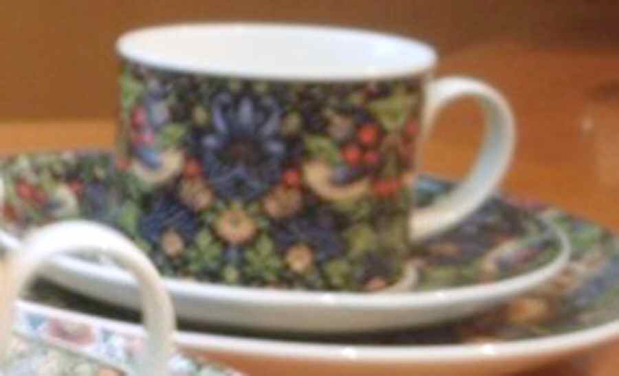 Strawberry Thief Flat Cup & Saucer Set by Dunoon-1
