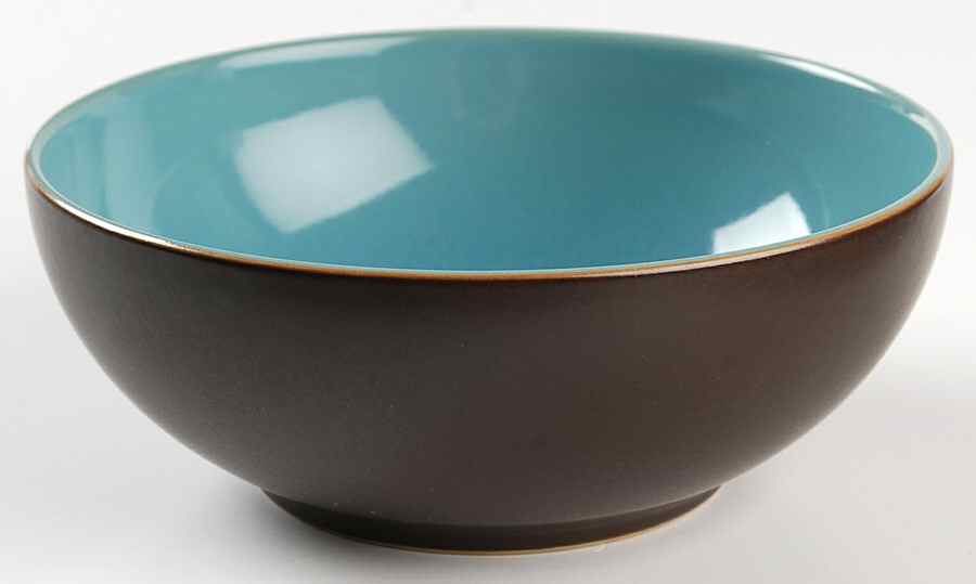 Duets Brown and Turquoise Soup/Cereal Bowl by Denby-Langley-1