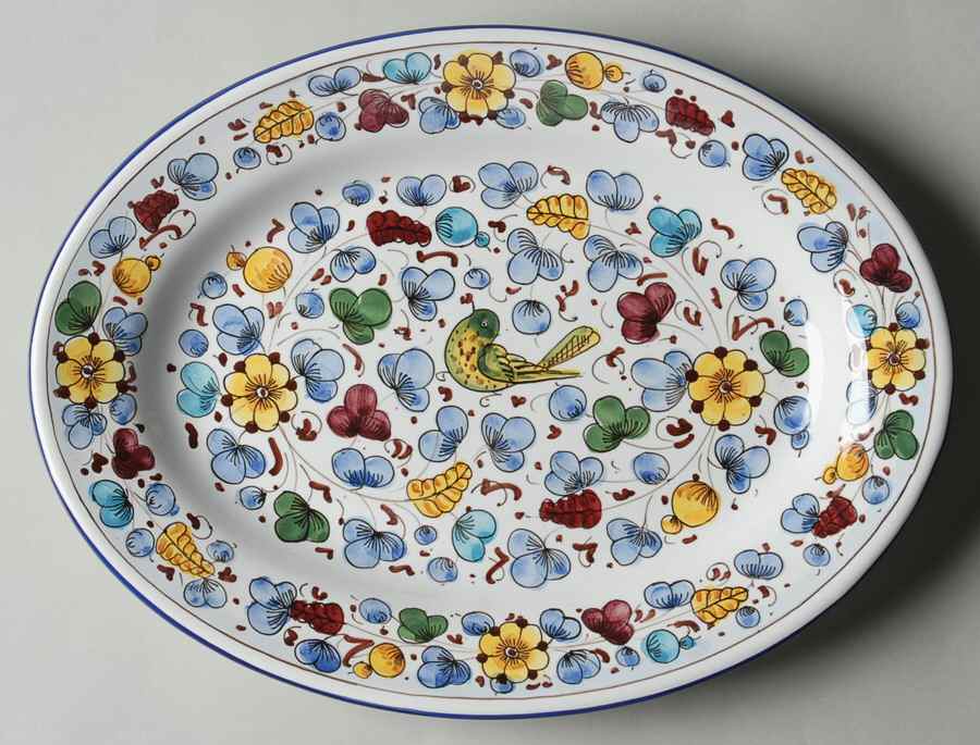 Arabesco Classico 11" Oval Serving Platter by Deruta (Italy)-1