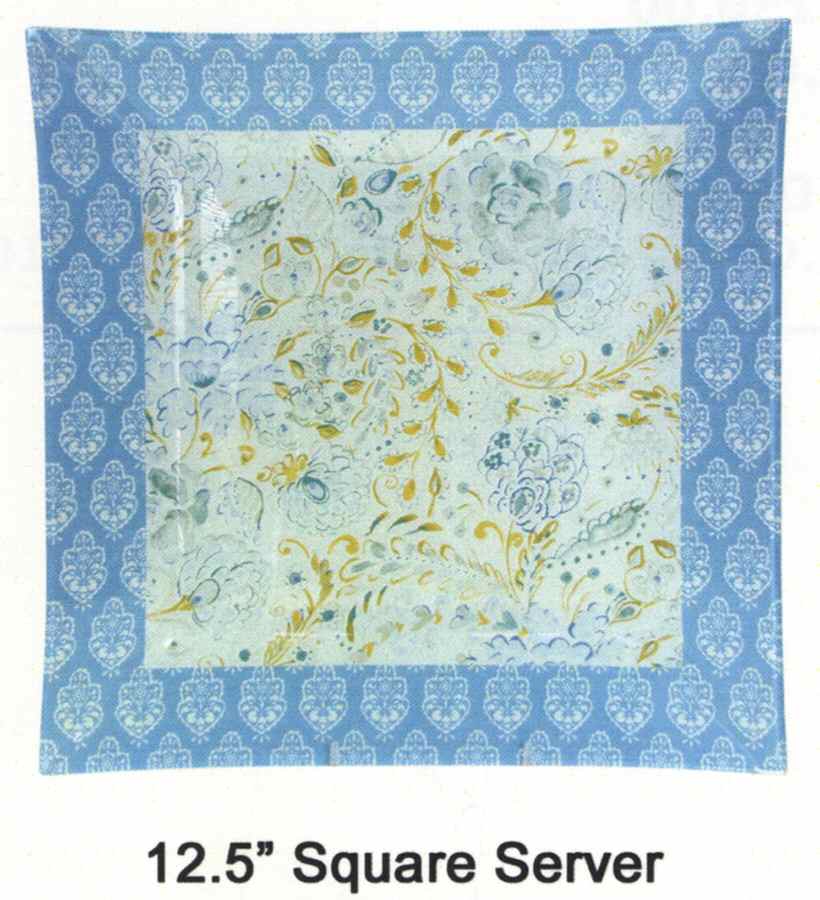 Hampton House 12" Glassware Square Platter by Dena Home-1