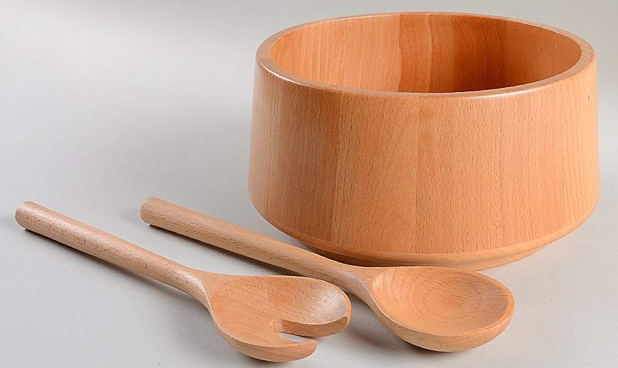 Malmo Wood Solid 2-Piece Salad Set by Denby-Langley-1